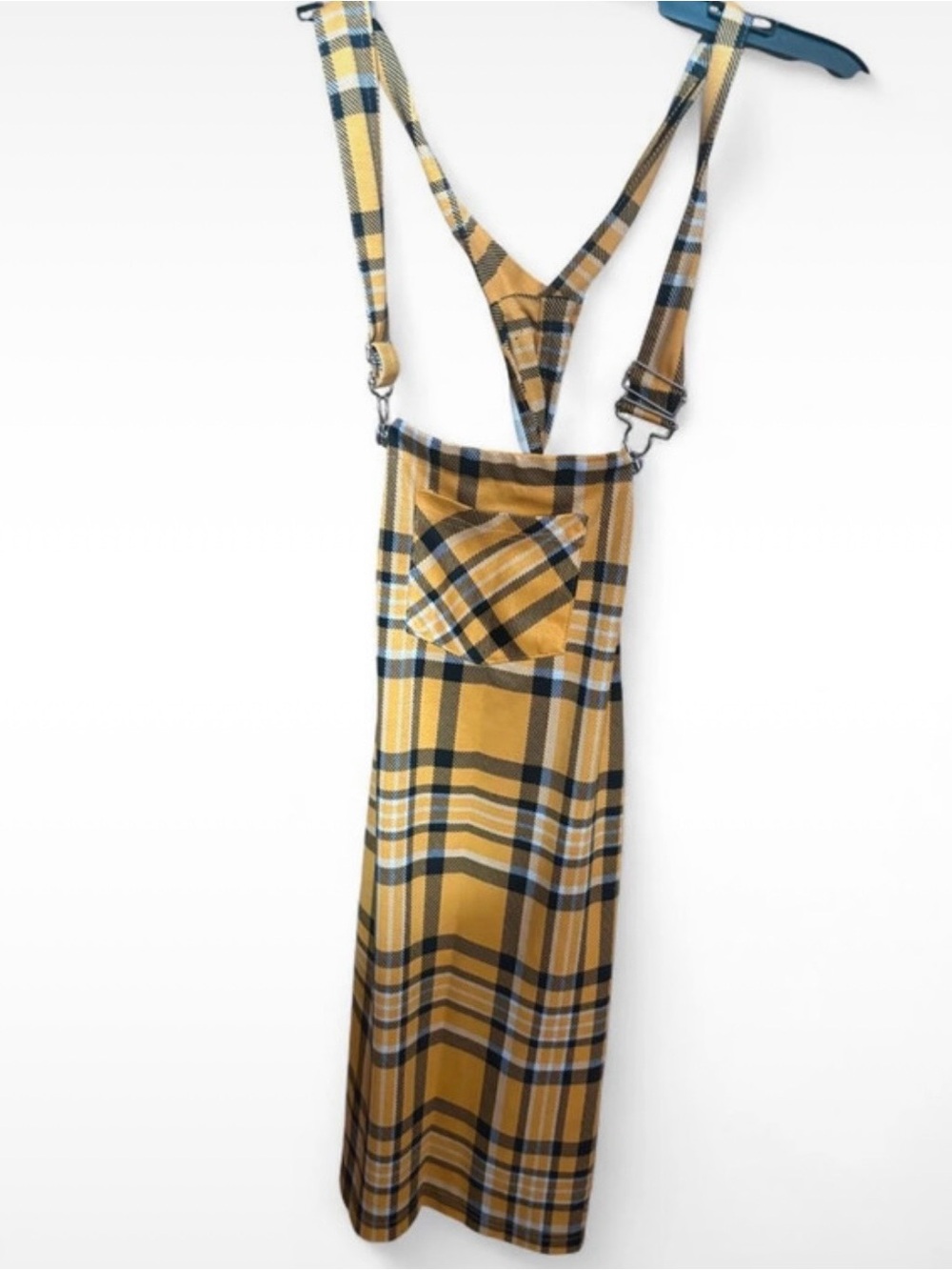Yellow Plaid Suspender Dress